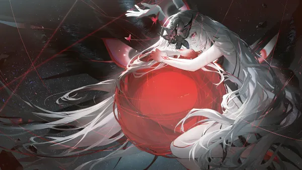 Chaos hugging a big, red ball