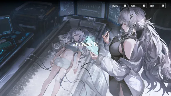 Yui looking at a sleeping Jetavie