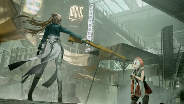 Springfield pointing a gun at kneeling Peri