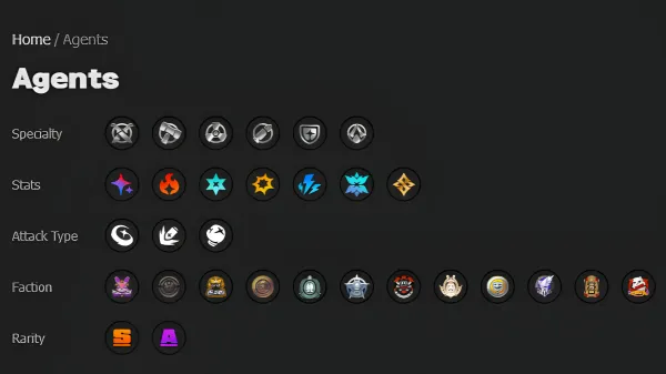 The list of character classes in ZZZ
