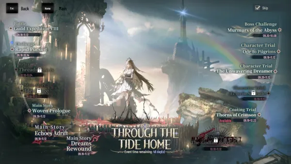 The event screen of Through the Tide Home